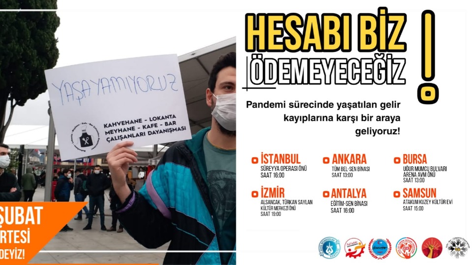 Kafe-Bar Çalışanları Dayanışması seslerini yükseltmek için 6 ilde bir araya geliyor